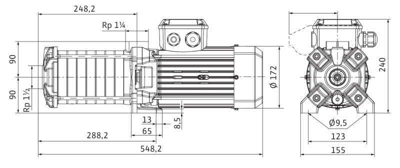 Розмір насосу Medana CH1-LC.1006-5 E E 10T
