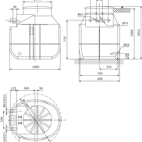 Розмір насосу DrainLift WS 50D BASIC U-06-523 3-O