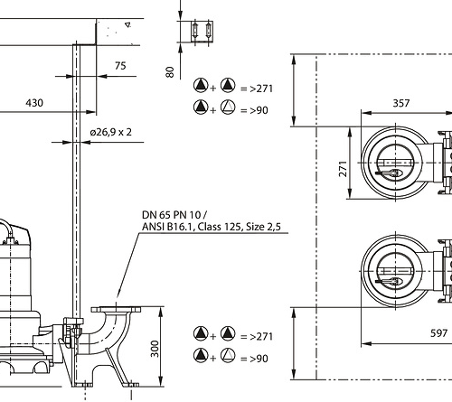 Розмір насосу Rexa UNI-V06A T011-540