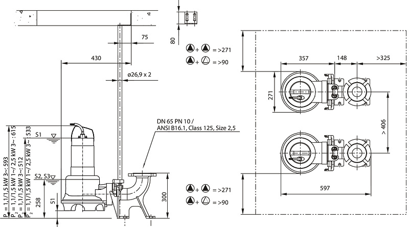 Розмір насосу Rexa UNI-V06A T011-540